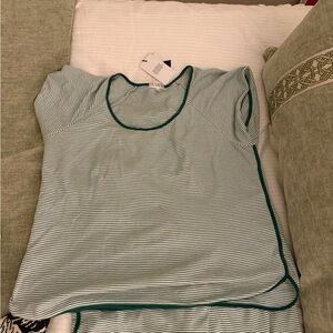 Lake Pajama green and white pant set